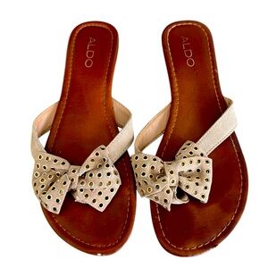ALDO Women's Tan Bow Sandals - Size 10 Women's
